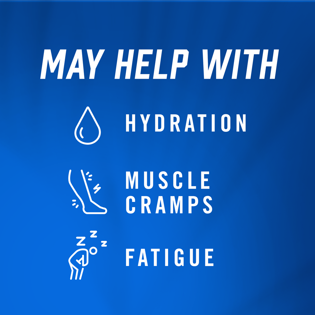 may help with hydration muscle cramps fatigue