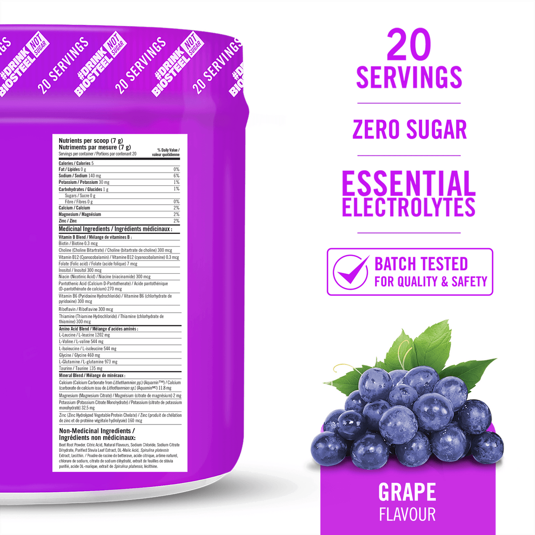 HYDRATION MIX / Grape - 20 Servings