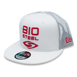 Casquette Snapback BioSteel New Era pour Jeunes en Maille Blanche