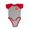 Baby Rabbit Skin Onesie (Grey w/ Red)