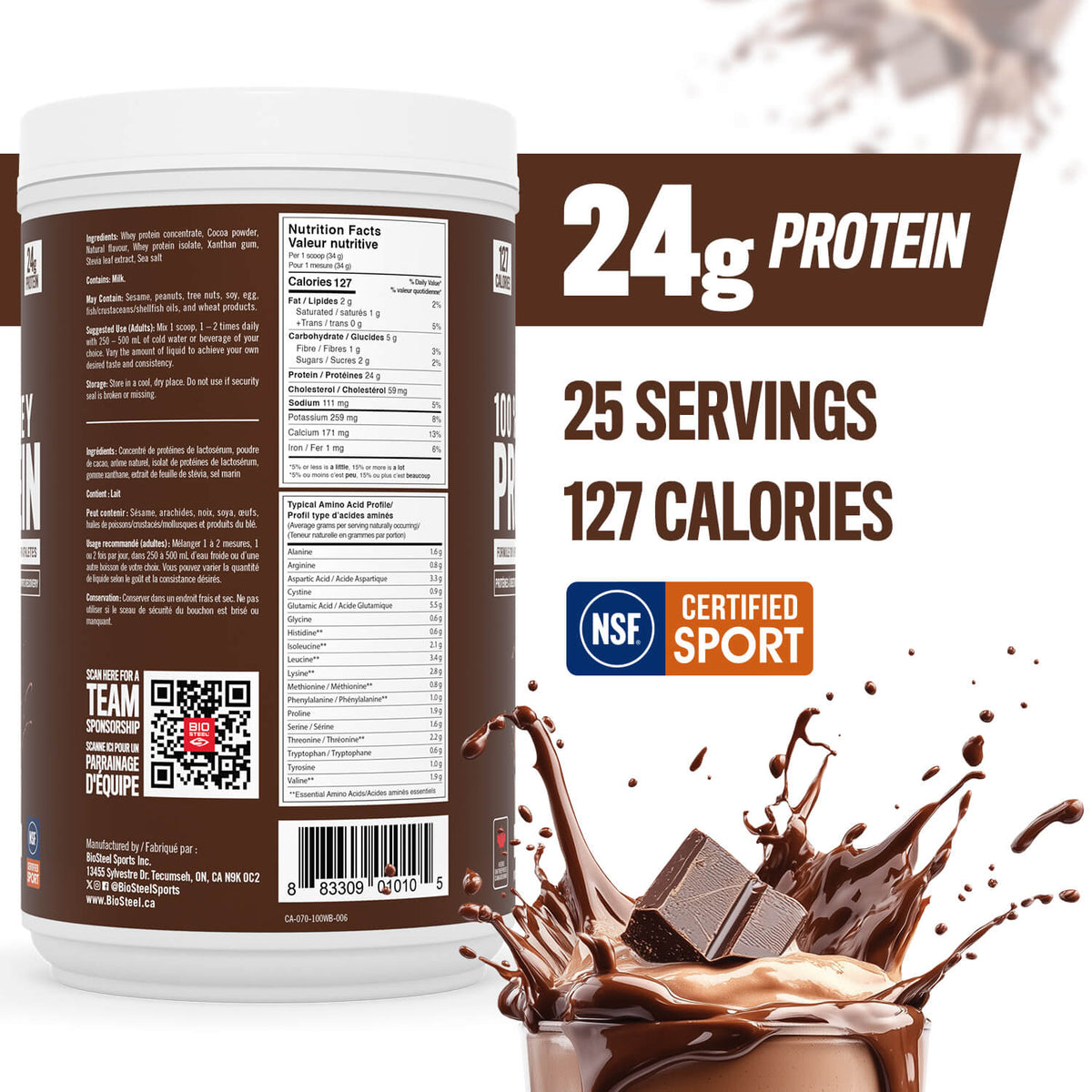 100% WHEY PROTEIN / Chocolat - 25 portions