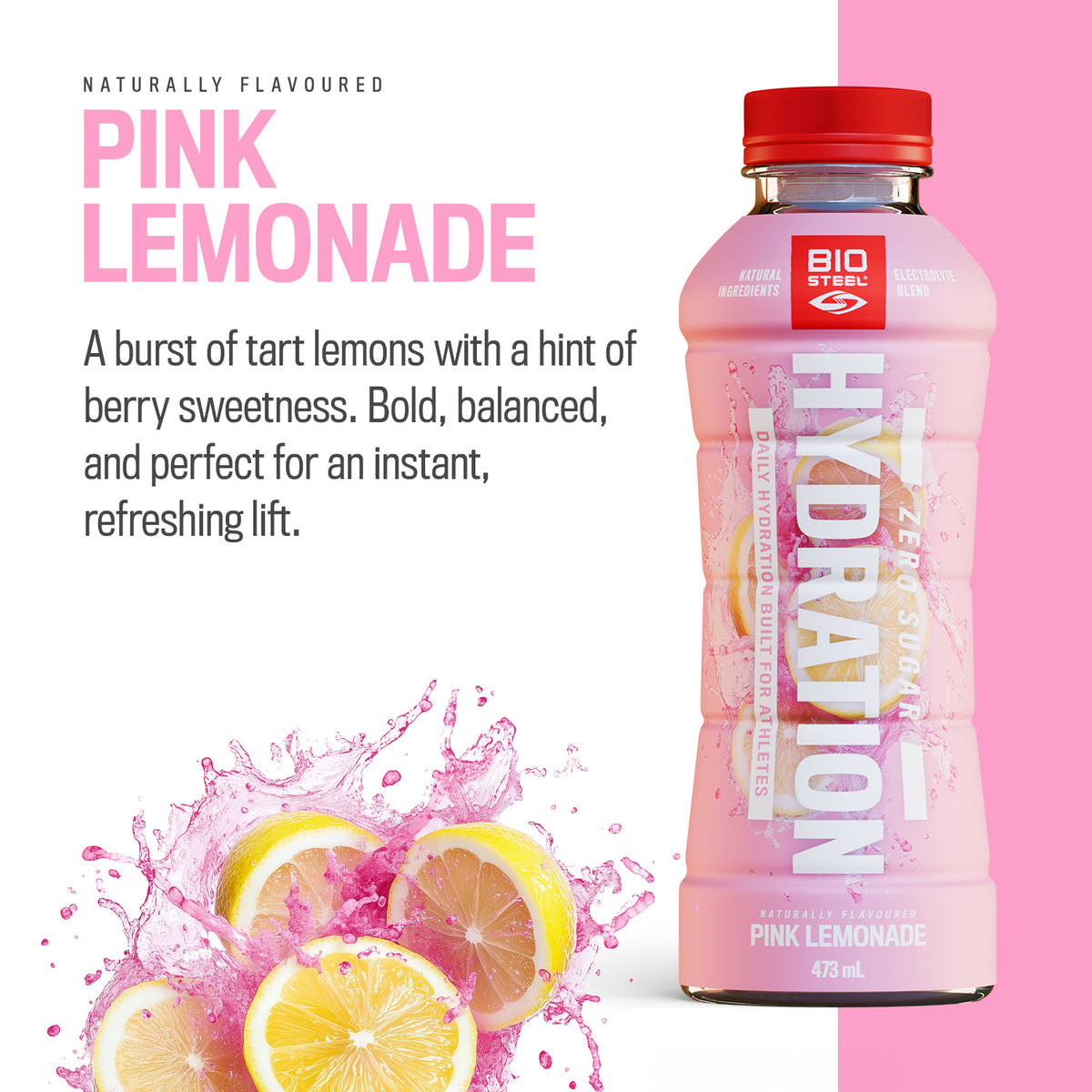 Bio Lemonade Hydration Drink / Pink Lemonade- 12 Pack – BioSteel