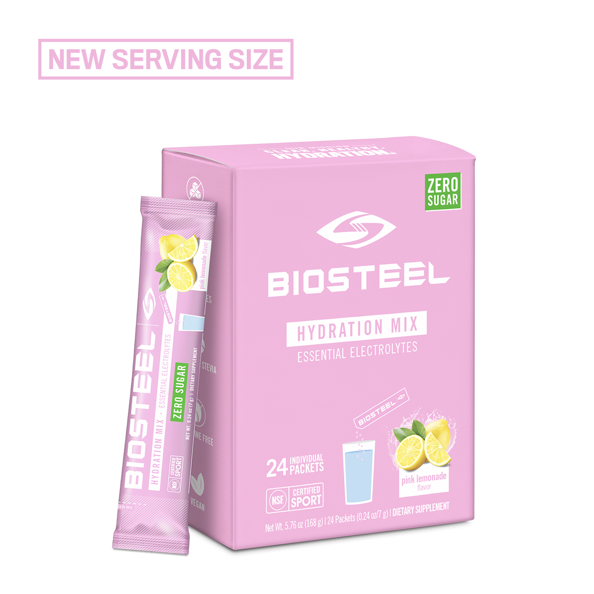 Hydration Mix / Pink Lemonade - 24 Serving Packet | Biosteel